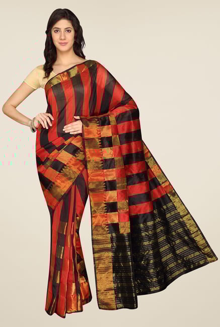 Pavecha's Maroon Banarasi Cotton Silk Saree Pavecha's Maroon Banarasi Cotton Silk Saree