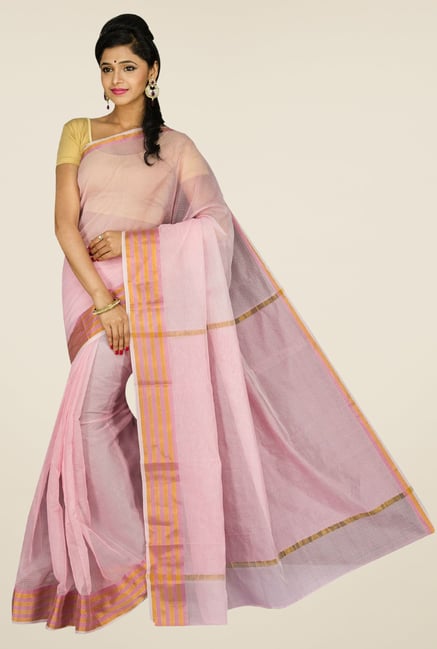 Pavecha's Light Pink Banarasi Cotton Silk Saree Pavecha's Light Pink Banarasi Cotton Silk Saree