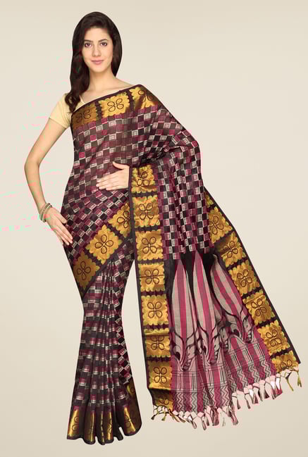 Pavecha's Black Banarasi Cotton Silk Saree Pavecha's Black Banarasi Cotton Silk Saree