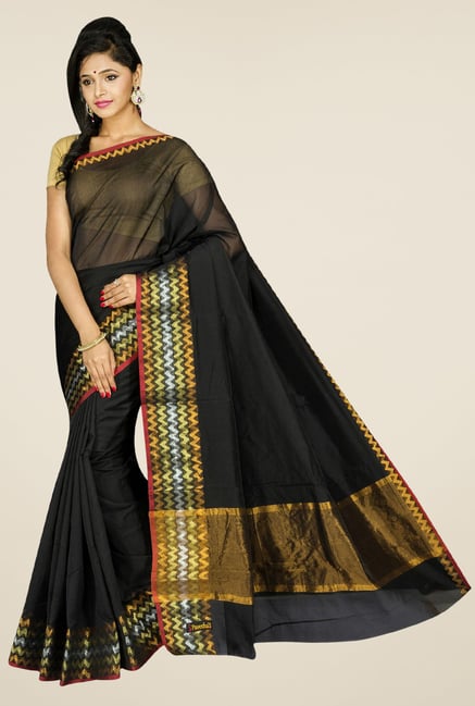 Pavecha's Black Banarasi Cotton Silk Saree Pavecha's Black Banarasi Cotton Silk Saree