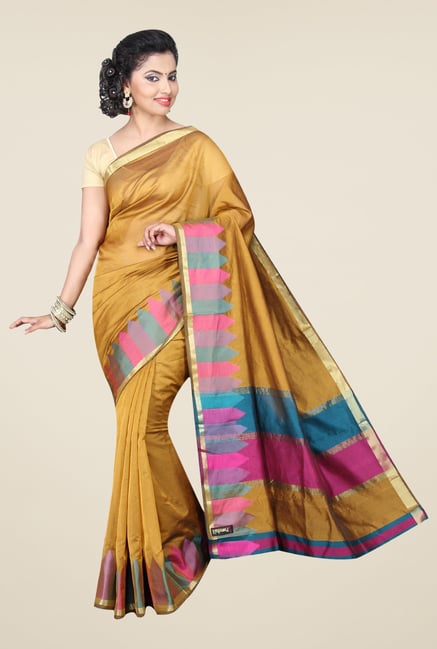Pavecha's Mustard Banarasi Cotton Silk Saree Pavecha's Mustard Banarasi Cotton Silk Saree