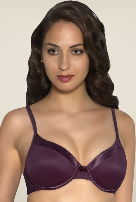 Amante Purple Satin Edge Padded Bra Amante Purple Satin Edge Padded Bra
