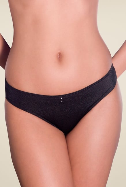 Amante Black Solid Bikini Panty Amante Black Solid Bikini Panty