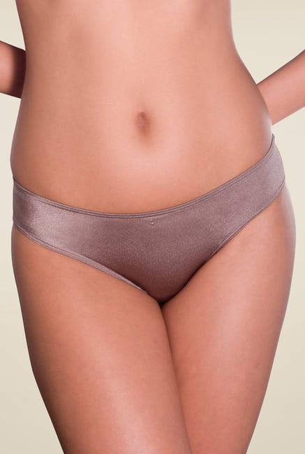 Amante Grey Solid Bikini Panty Amante Grey Solid Bikini Panty