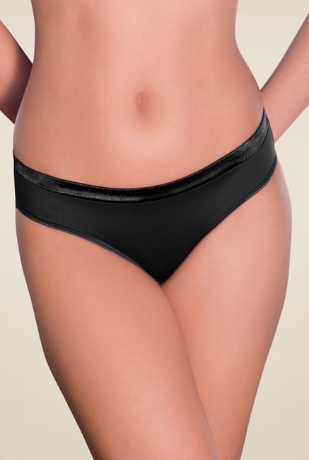 Amante Black Satin Edge Solid Bikini Panty Amante Black Satin Edge Solid Bikini Panty