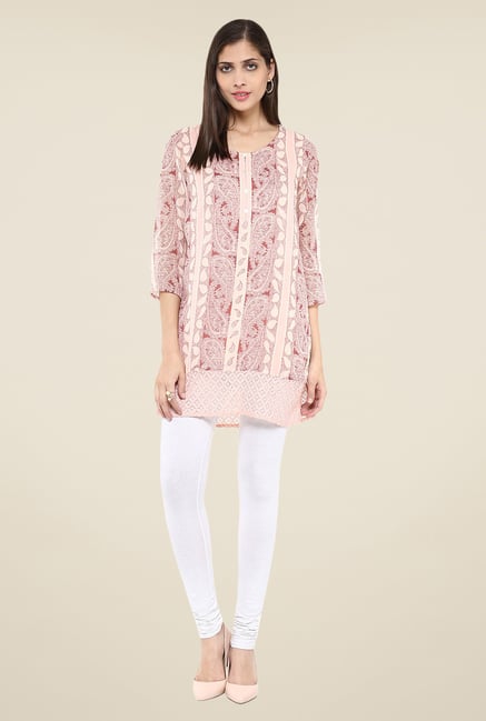 Fusion Beats Pink Paisley Printed Tunic Fusion Beats Pink Paisley Printed Tunic
