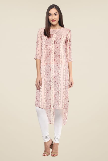 Fusion Beats Pink Paisley Printed Kurta Fusion Beats Pink Paisley Printed Kurta