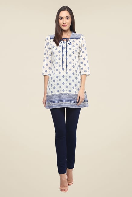 Fusion Beats Off White Printed Tunic Fusion Beats Off White Printed Tunic