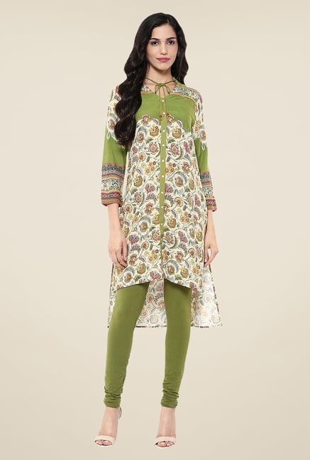 Fusion Beats Green Floral Print Tunic Fusion Beats Green Floral Print Tunic