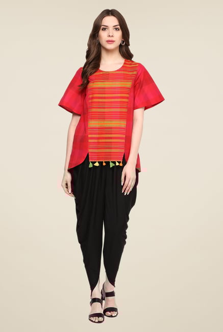 Fusion Beats Red Short Sleeve Printed Top Fusion Beats Red Short Sleeve Printed Top