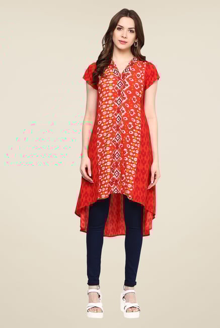Fusion Beats Red Printed Tunic Fusion Beats Red Printed Tunic