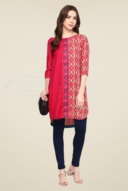 Fusion Beats Pink Printed Tunic Fusion Beats Pink Printed Tunic
