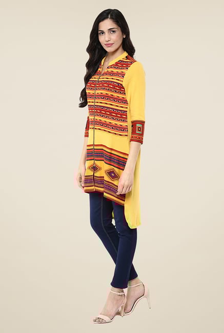 Fusion Beats Yellow Printed Tunic Fusion Beats Yellow Printed Tunic