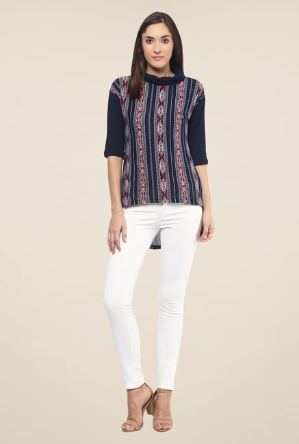 Fusion Beats Navy Printed Tunic Fusion Beats Navy Printed Tunic