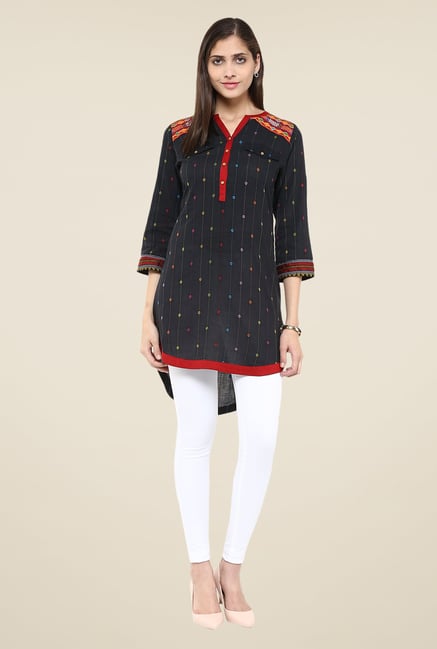 Fusion Beats Black Embroidered Tunic Fusion Beats Black Embroidered Tunic
