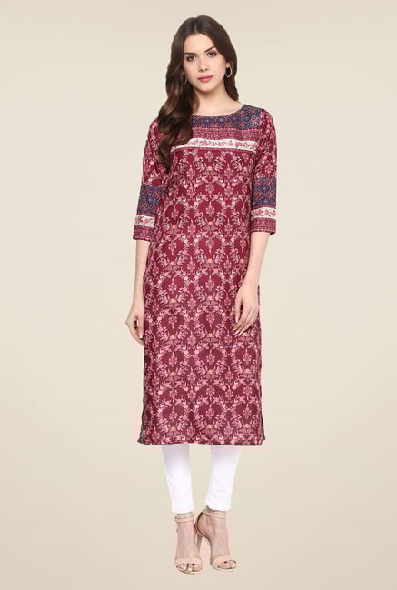Fusion Beats Purple Printed Kurta Fusion Beats Purple Printed Kurta