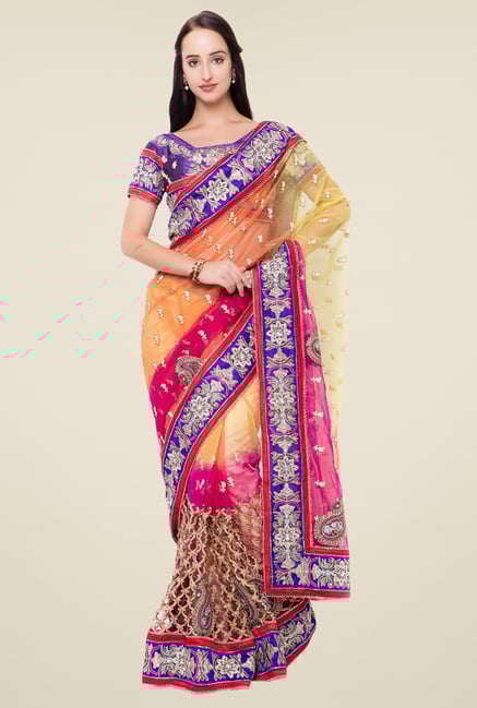 Triveni Multicolor Embroidered Saree Triveni Multicolor Embroidered Saree