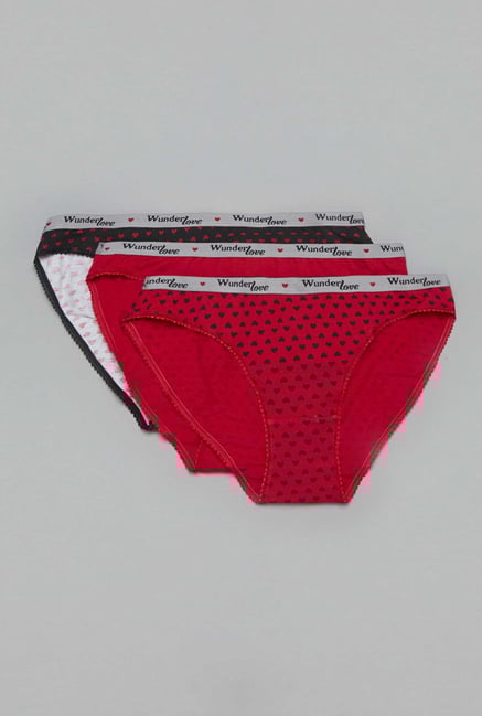 Wunderlove by Westside Red Heart Print Bikini (Pack of 3) Wunderlove by Westside Red Heart Print Bikini (Pack of 3)