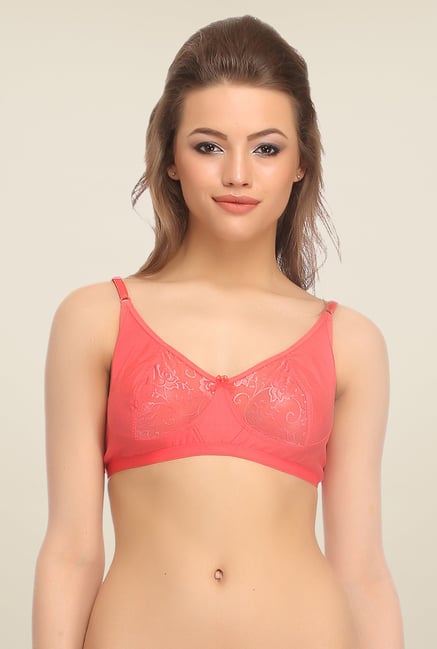 Clovia Peach Lace Minimizer Bra Clovia Peach Lace Minimizer Bra