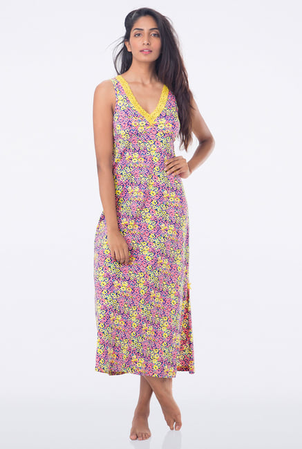 PrettySecrets Multicolor Printed Nighty PrettySecrets Multicolor Printed Nighty