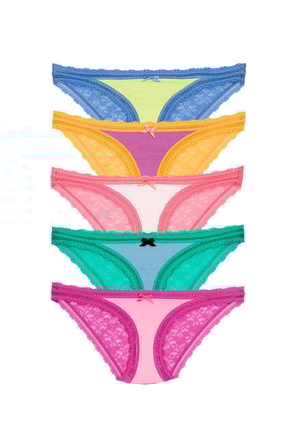 PrettySecrets Multicolor Bikini Panties (Pack of 5) PrettySecrets Multicolor Bikini Panties (Pack of 5)