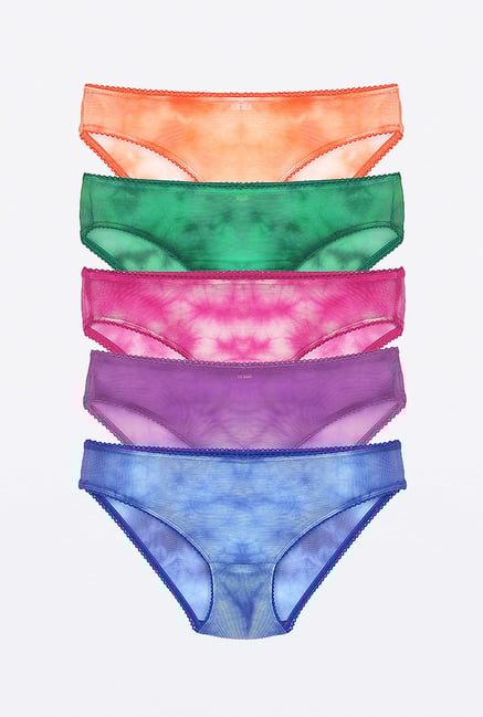 PrettySecrets Multicolor Hipster Panties (Pack of 5) PrettySecrets Multicolor Hipster Panties (Pack of 5)