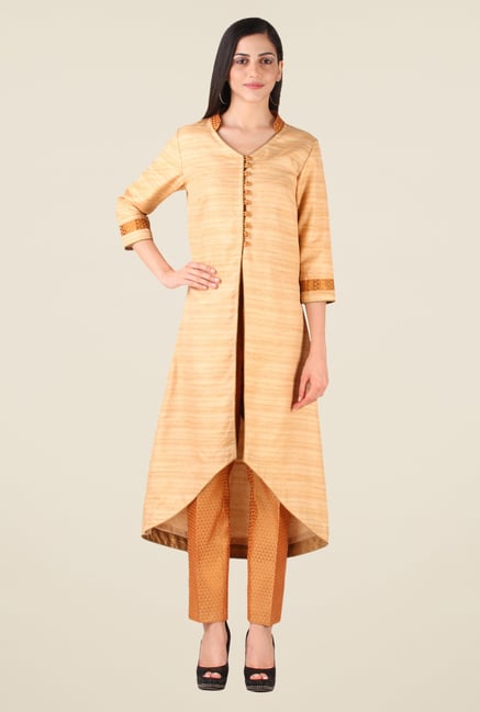 Studio Rasa Beige Bhagalpuri Dupion Kurta Studio Rasa Beige Bhagalpuri Dupion Kurta