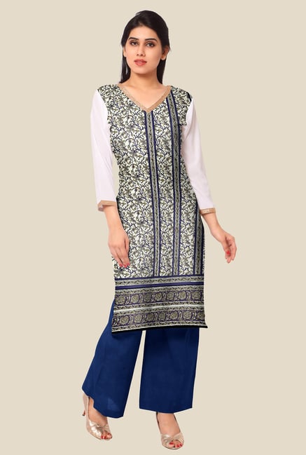 Ahalyaa White Floral Print Kurta Ahalyaa White Floral Print Kurta