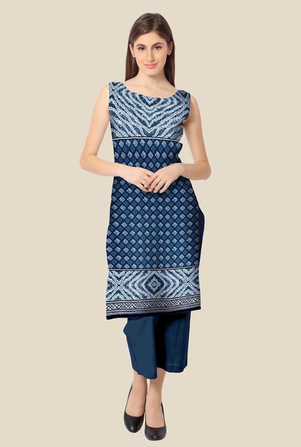 Ahalyaa Blue Printed Kurta Ahalyaa Blue Printed Kurta