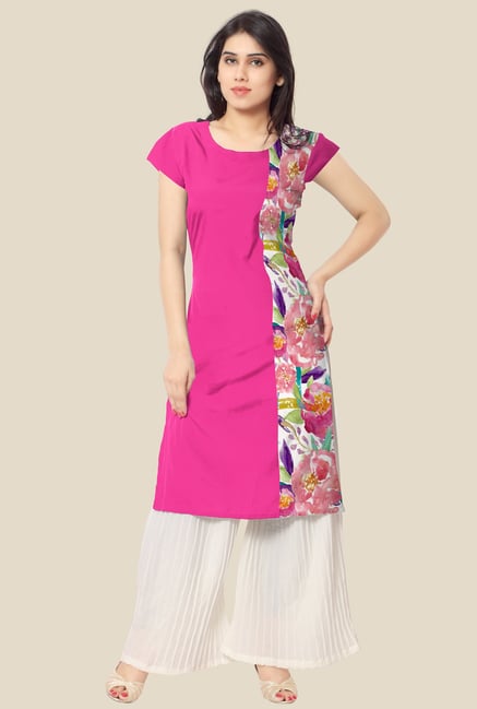 Ahalyaa Magenta Floral Print Kurta Ahalyaa Magenta Floral Print Kurta