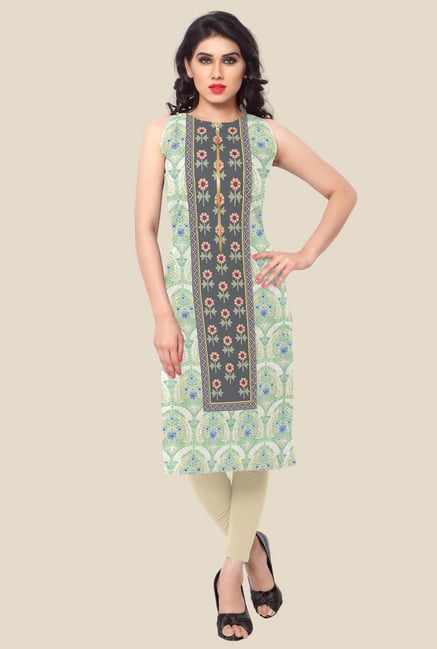 Ahalyaa Green Printed Kurta Ahalyaa Green Printed Kurta