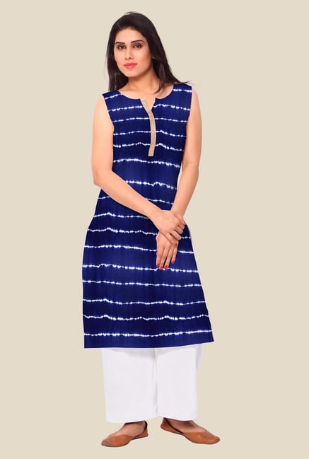 Ahalyaa Blue Striped Kurta Ahalyaa Blue Striped Kurta