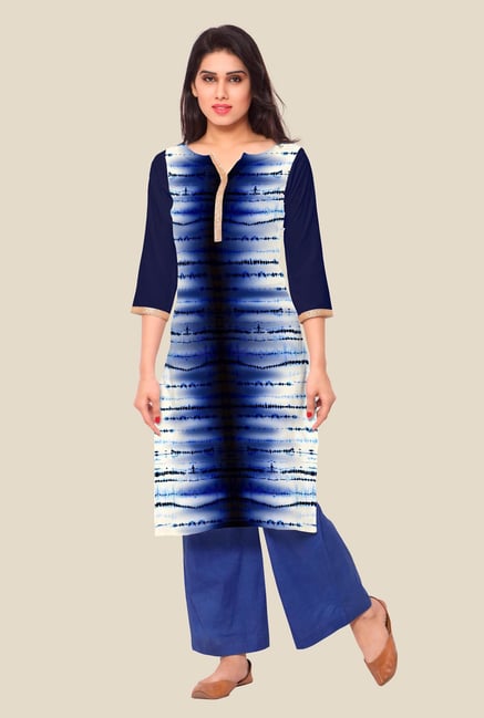 Ahalyaa Blue Printed Kurta Ahalyaa Blue Printed Kurta