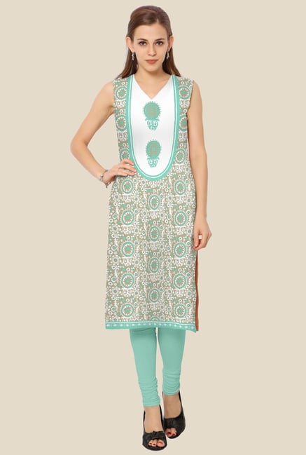 Ahalyaa Green Printed Kurta Ahalyaa Green Printed Kurta