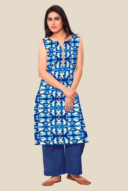 Ahalyaa Blue Printed Kurta Ahalyaa Blue Printed Kurta