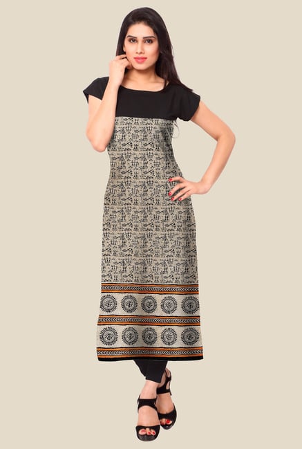 Ahalyaa Beige Printed Kurta Ahalyaa Beige Printed Kurta