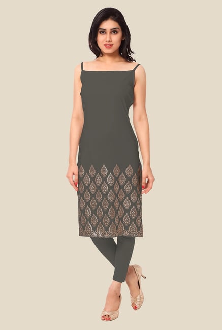 Ahalyaa Grey Printed Kurta Ahalyaa Grey Printed Kurta