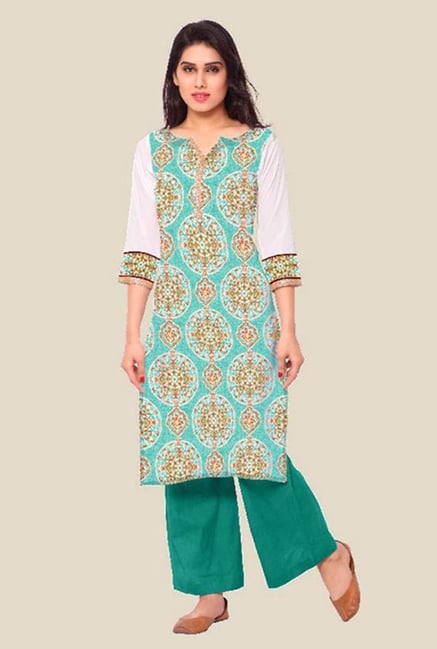 Ahalyaa Green Printed Kurta Ahalyaa Green Printed Kurta