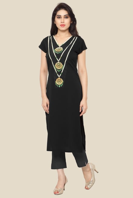 Ahalyaa Black Printed Kurta Ahalyaa Black Printed Kurta