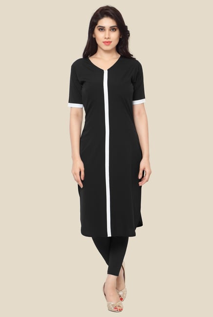 Ahalyaa Black Solid Kurta Ahalyaa Black Solid Kurta
