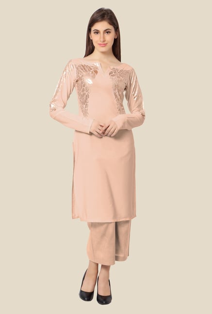 Ahalyaa Peach Printed Kurta Ahalyaa Peach Printed Kurta