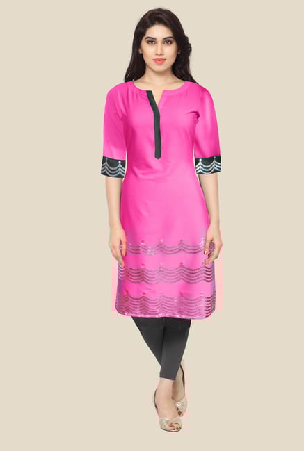 Ahalyaa Pink Printed Kurta Ahalyaa Pink Printed Kurta