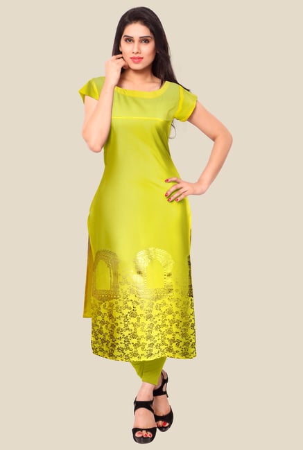 Ahalyaa Yellow Printed Kurta Ahalyaa Yellow Printed Kurta