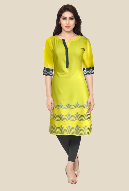 Ahalyaa Yellow Printed Kurta Ahalyaa Yellow Printed Kurta