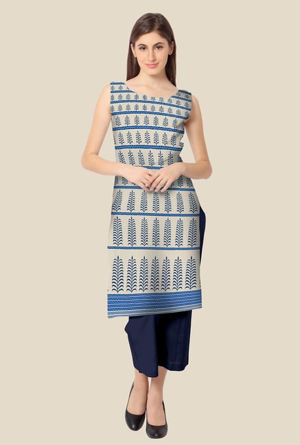 Ahalyaa Beige Printed Kurta Ahalyaa Beige Printed Kurta