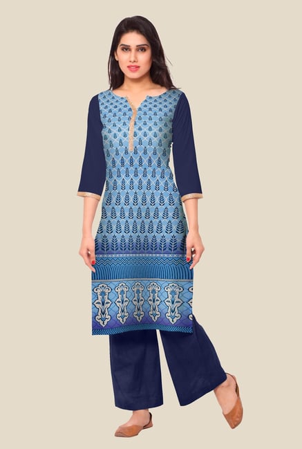 Ahalyaa Blue Printed Kurta Ahalyaa Blue Printed Kurta