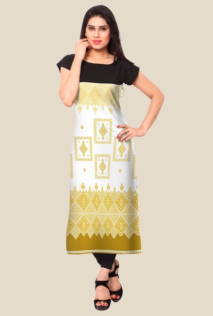 Ahalyaa Black & White Printed Kurta Ahalyaa Black & White Printed Kurta