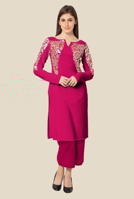 Ahalyaa Magenta Printed Kurta Ahalyaa Magenta Printed Kurta