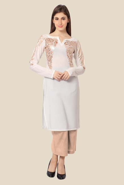 Ahalyaa White Printed Kurta Ahalyaa White Printed Kurta