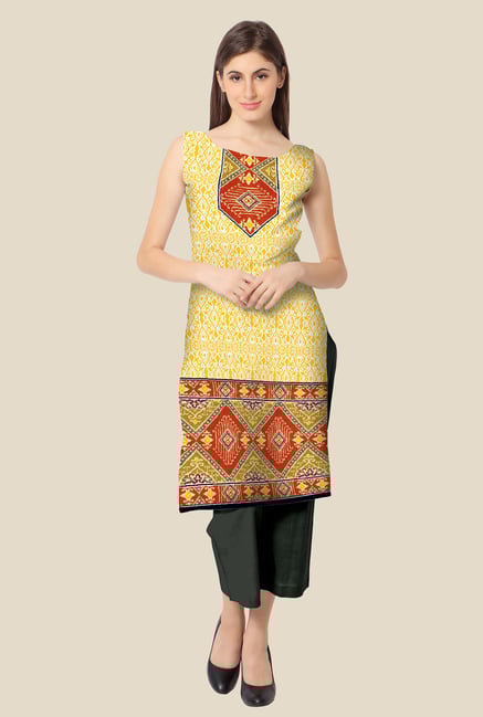 Ahalyaa Yellow Printed Kurta Ahalyaa Yellow Printed Kurta